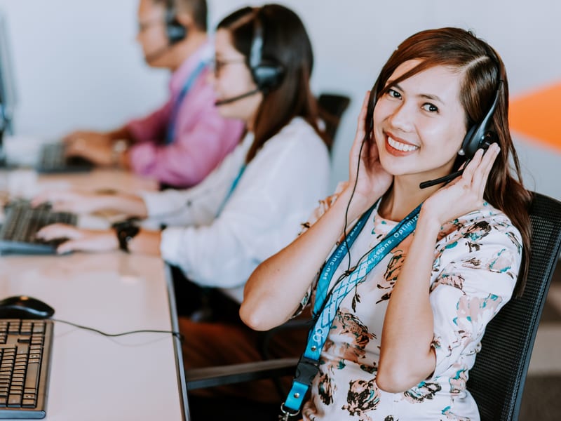 Philippines customer support agents working in a managed call center