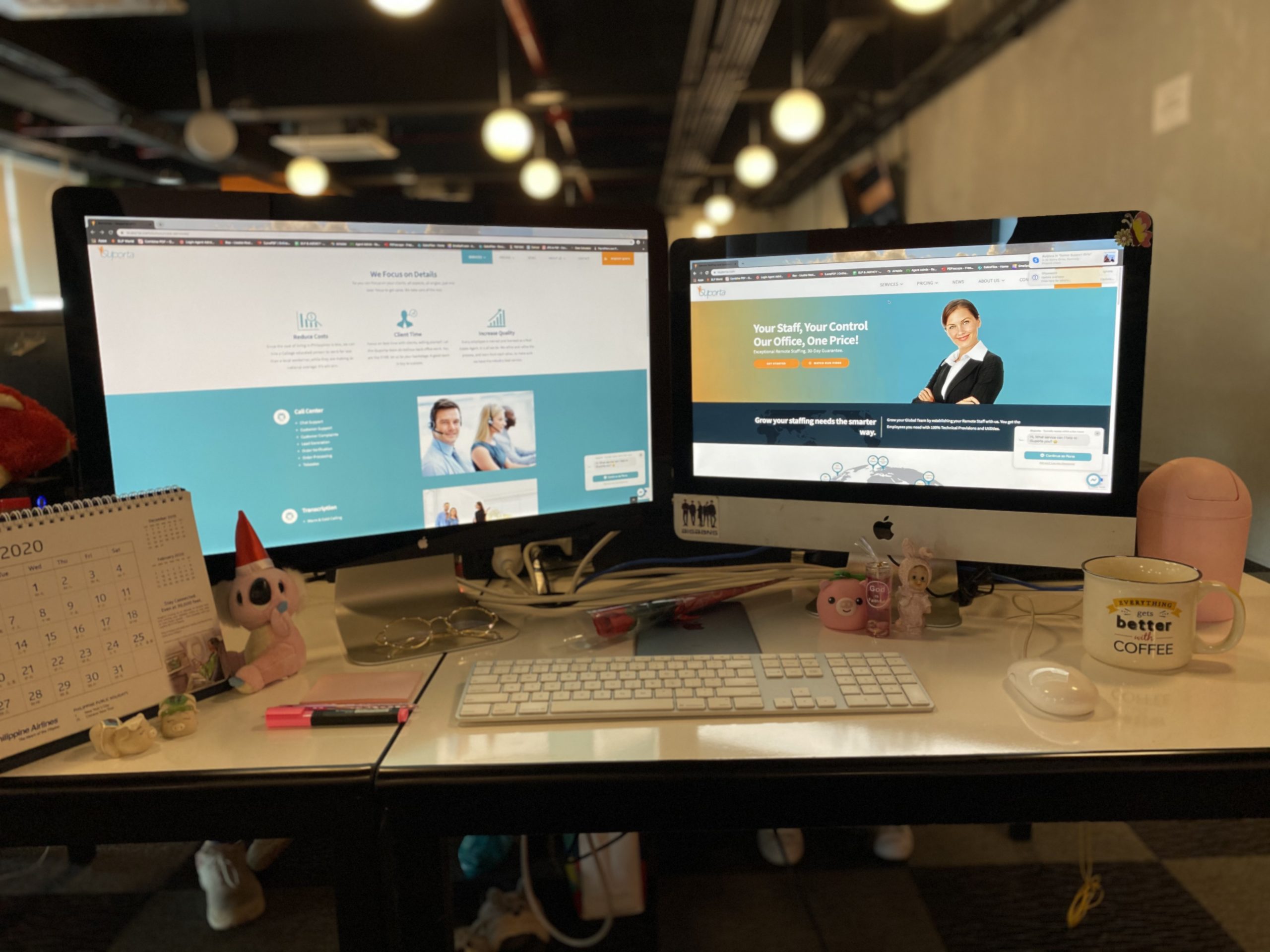 PC with Dual Monitors in a Remote Office 2 Computer Monitors in a Remote Office
