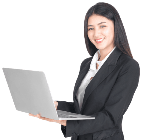 female remote employee in a black jacket female remote employee in a black jacket