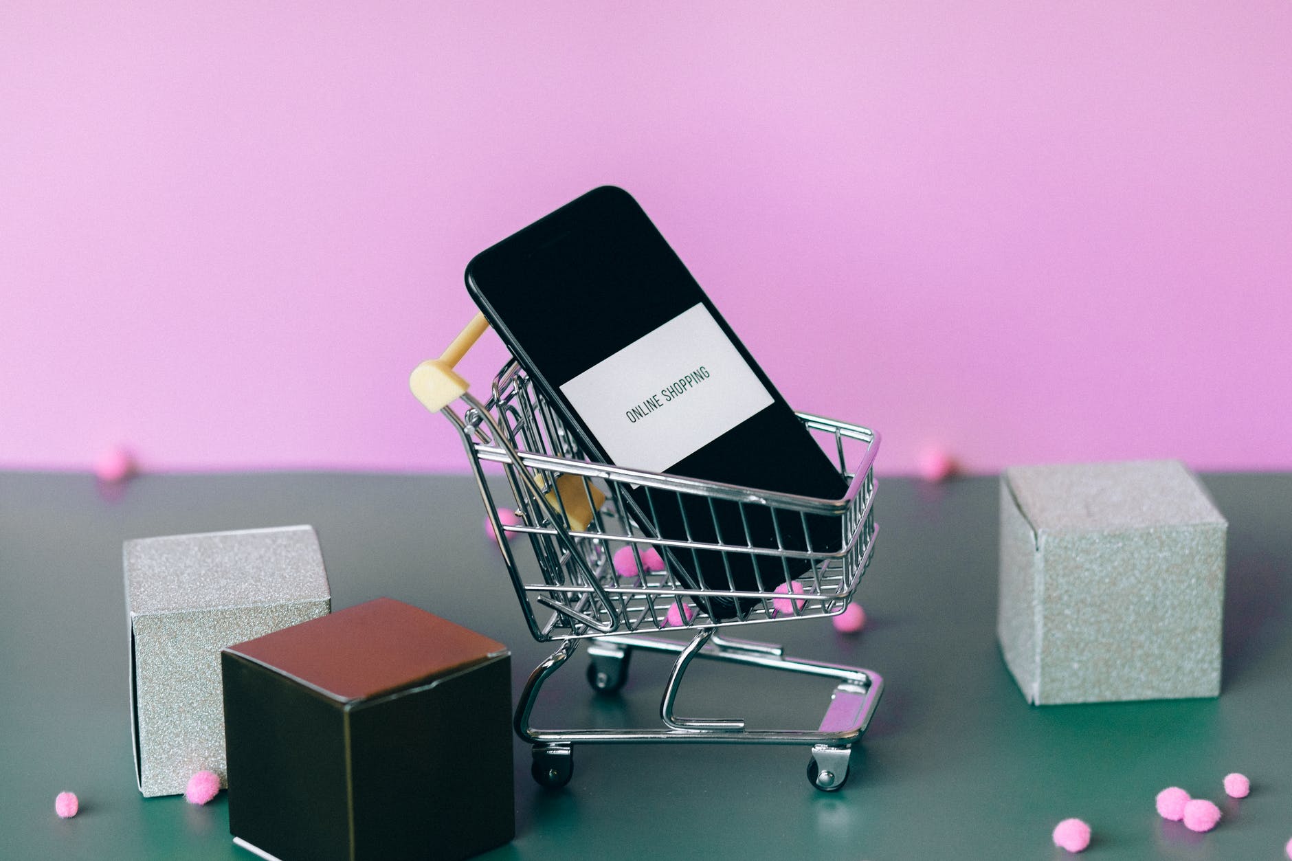 ecommerce miniature shopping cart